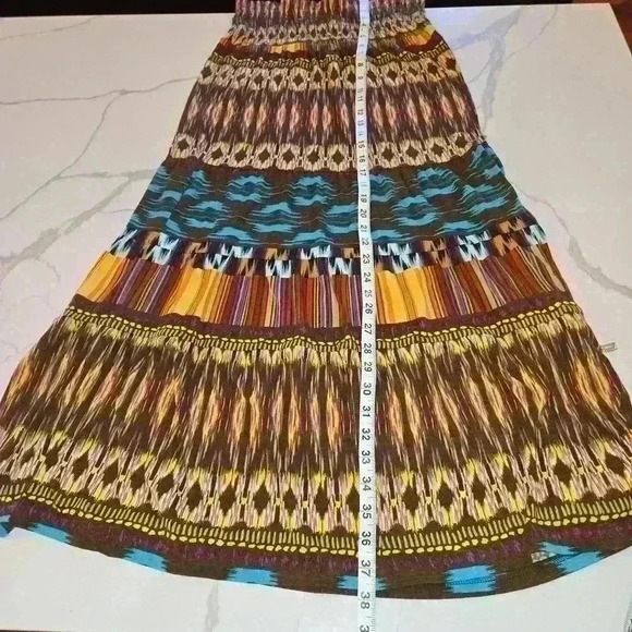 Tracy Evans Limited Womens Layered Ruffle Multi Colored Maxi Skirt Size Medium - Picture 6 of 7